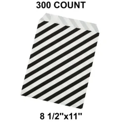 Diagonal Stripes Shopping Merchandise Bags 8 1/2