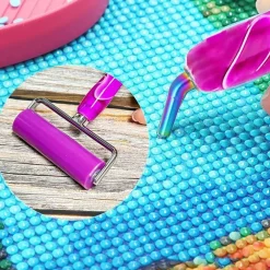 diamond art pens tools diamond painting accessories kit with screw metal tip roller diamond painting pen drill bead dot pens for art craft nail (purple pen color 6)