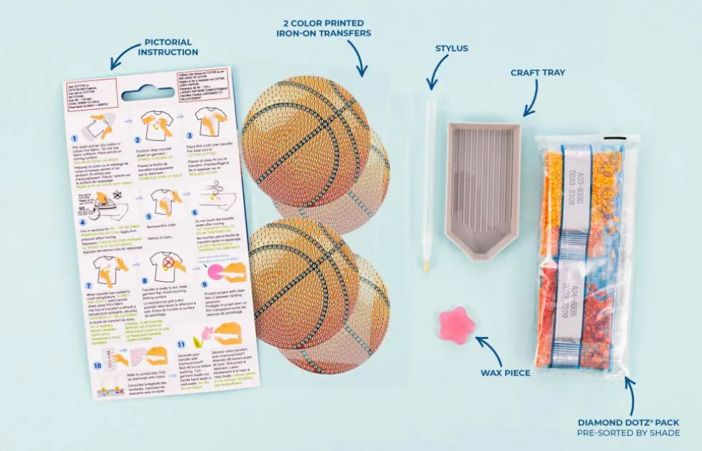 Diamond Dotz® Basketball Iron-On 'n' Dot Kit