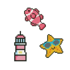Diamond DotzĀ® Beginner Bubbles, Fish, Starfish, Light House DOTZIES Stickers Diamond Painting Artwork Kit