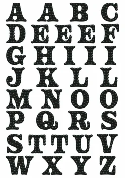 Diamond DotzĀ® Black Alphabet Sampler Iron-On 'n' Dot Kit