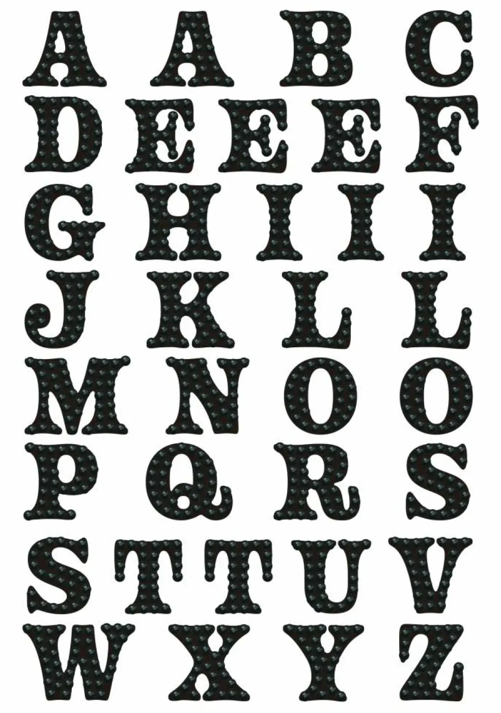 Diamond Dotz® Black Alphabet Sampler Iron-On 'n' Dot Kit