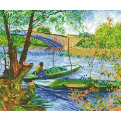 Diamond Dotz® Fishing in Spring (Van Gogh) Diamond Painting Kit