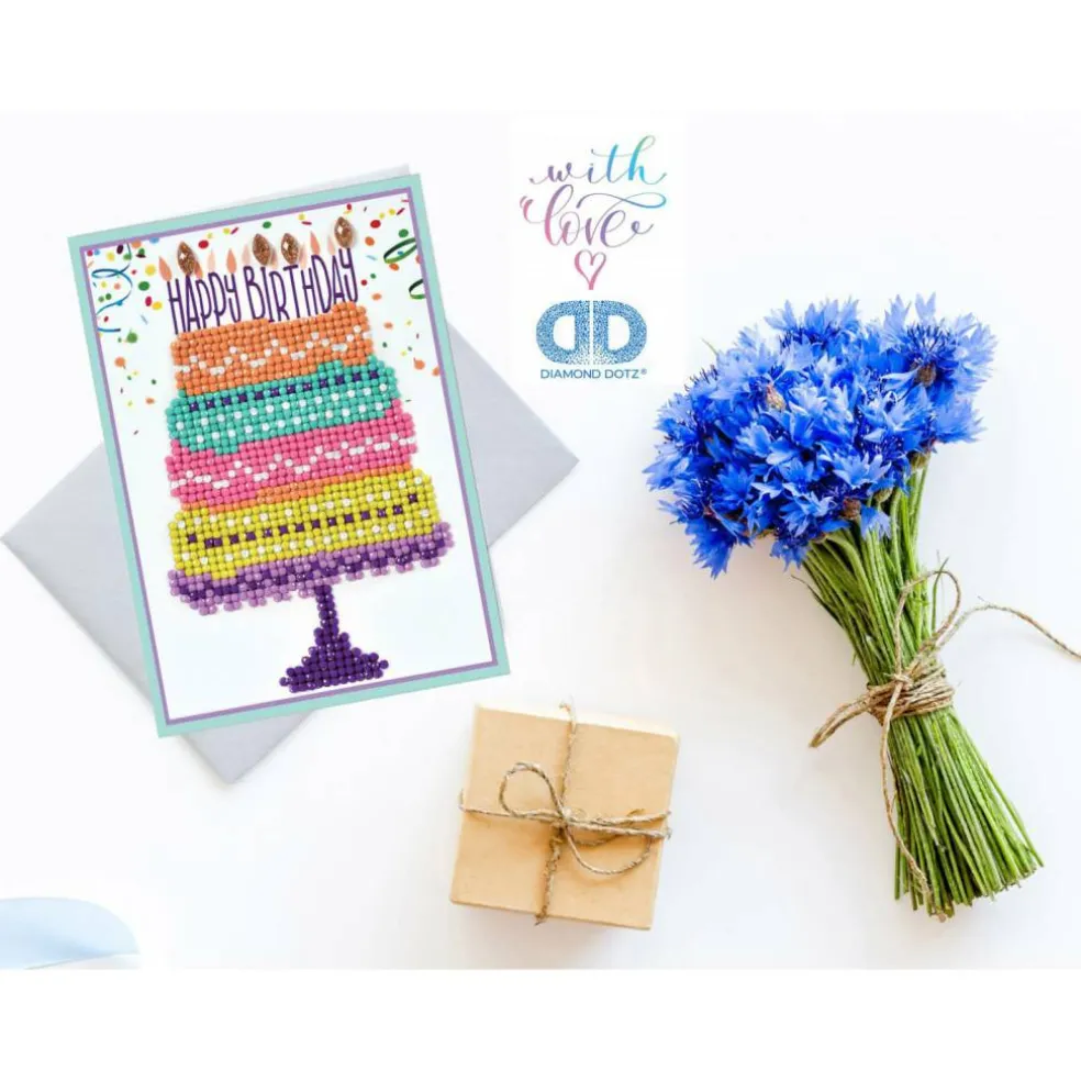 Diamond Dotz® Happy Birthday Cake Diamond Painting Greeting Card Kit