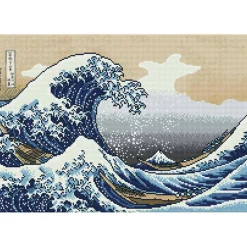 Diamond DotzĀ® Intermediate The Great Wave Off Kanagawa Diamond Art Painting Kit