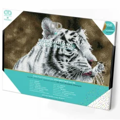 Diamond Dotz® Intermediate Tiger Blanc Pre-Framed Diamond Painting Kit