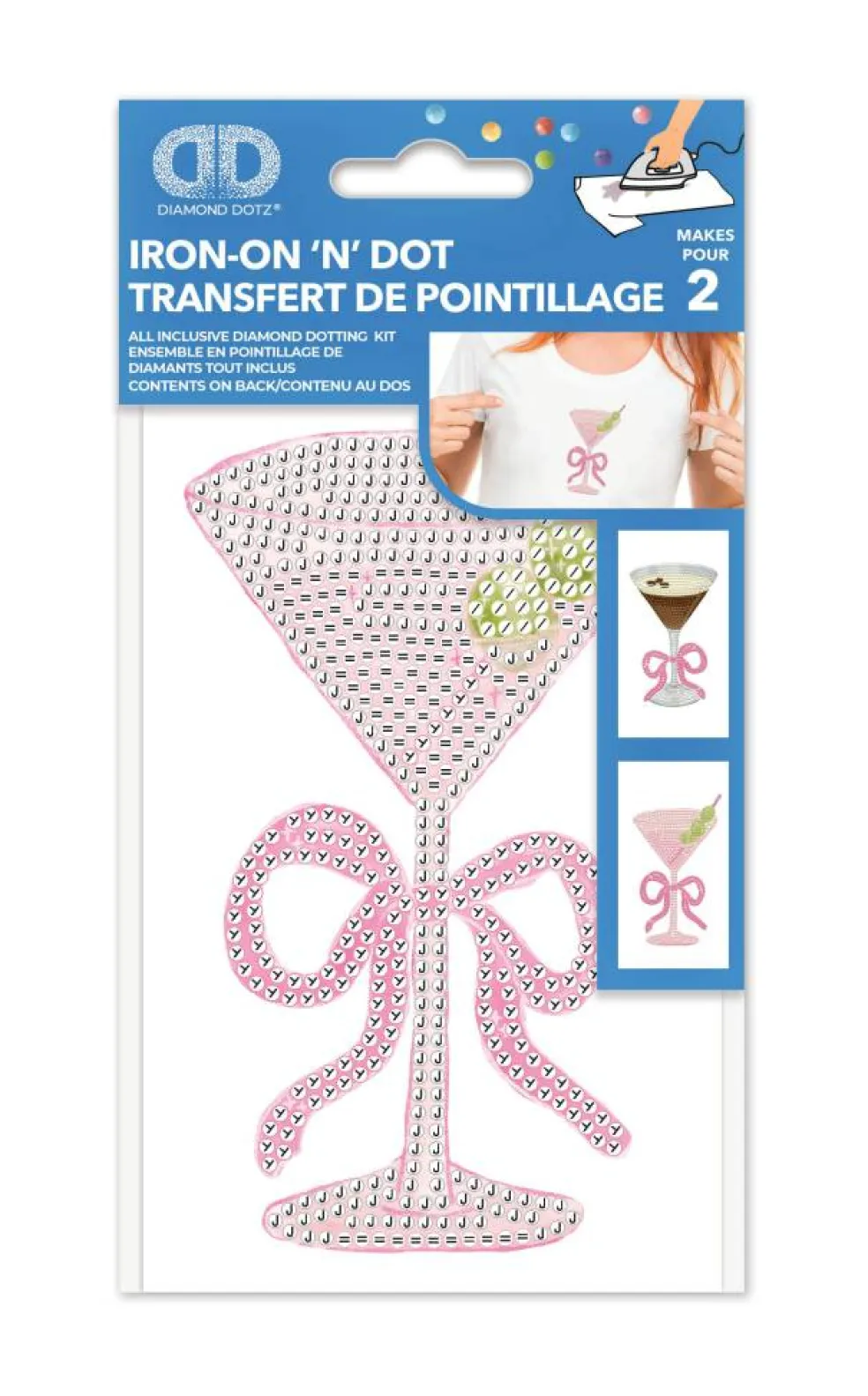Diamond Dotz® Martini Pair Iron-On 'n' Dot Kit