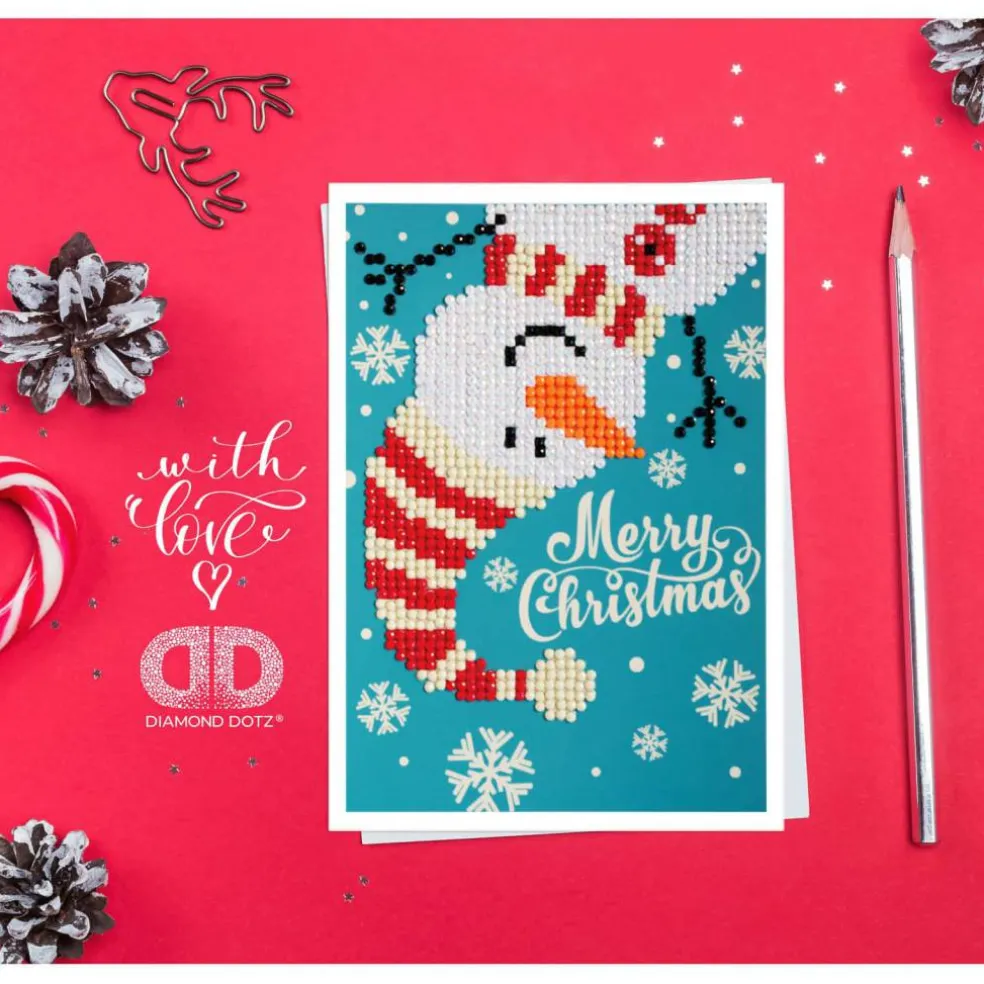 Diamond Dotz® Merry Christmas Snowman Diamond Painting Kit