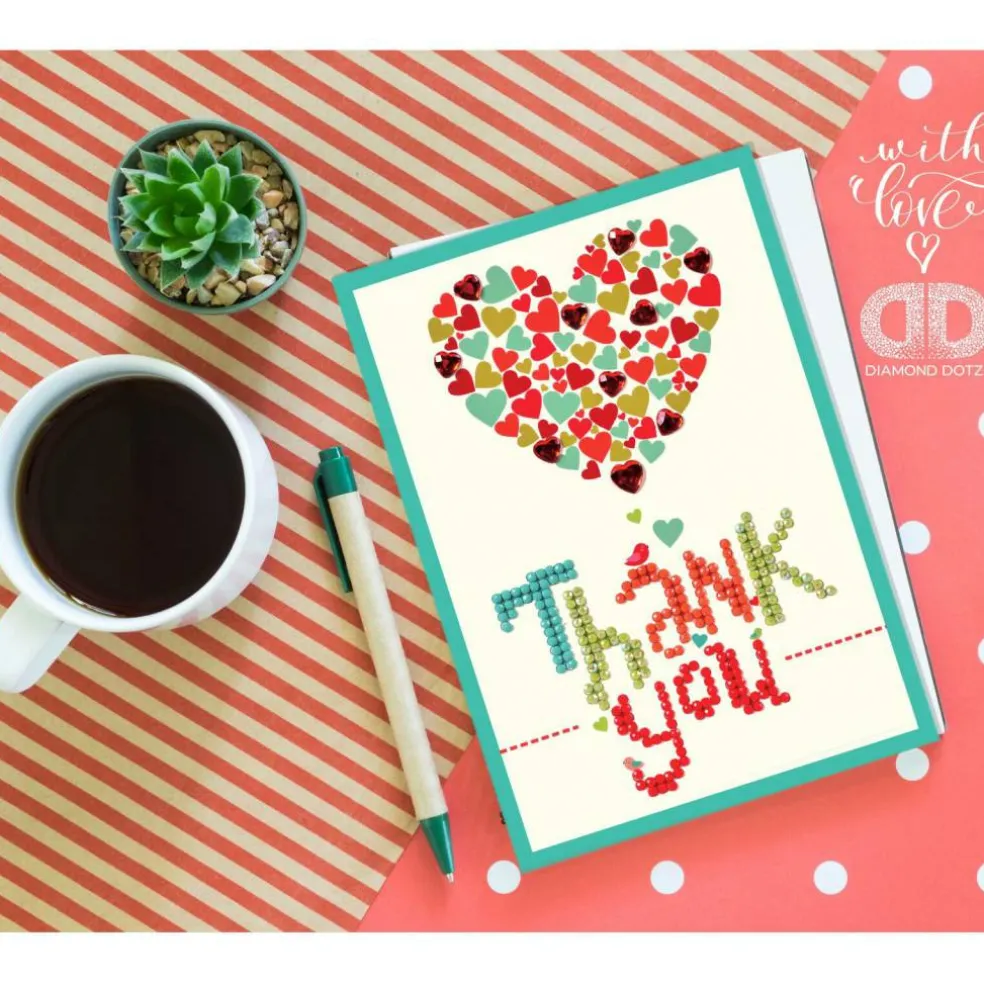 Diamond Dotz® Thank You Heart Diamond Painting Greeting Card Kit