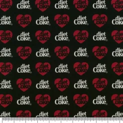 Diet Coke® Hearts Cotton Quilting Fabric