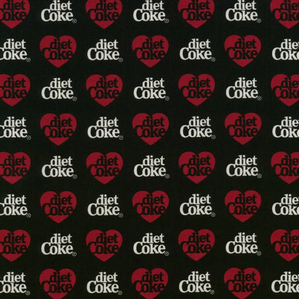 Diet Coke® Hearts Cotton Quilting Fabric
