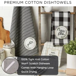 DII® Assorted Fall Turkey Embroidered Dishtowel Set