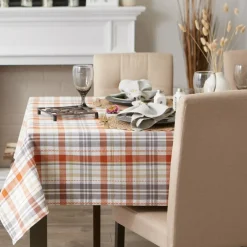 DII® 104" Autumn Afternoon Plaid Tablecloth