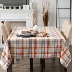 DII® 120" Autumn Afternoon Plaid Tablecloth