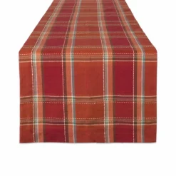 DII® 72" Autumn Spice Plaid Table Runner