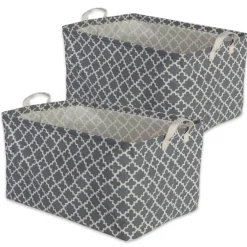 DII® Gray Lattice Laundry Bins, 2ct.