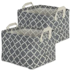 DII® Gray Lattice Laundry Bins, 2ct.