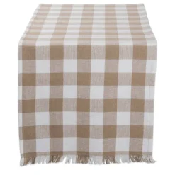 DII® 108" Heavyweight Check Fringed Table Runner