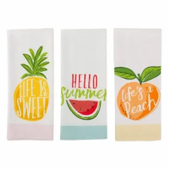 DII® Hello Summer Print Dishtowel, 3ct.