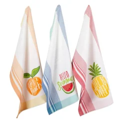 DII® Hello Summer Print Dishtowel, 3ct.