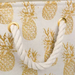 DII® Medium Rectangle Gold Pineapple Polyester Bin