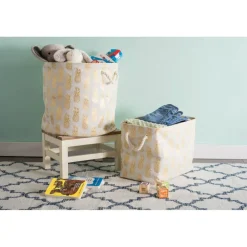 DII® Medium Rectangle Gold Pineapple Polyester Bin
