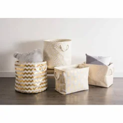 DII® Medium Rectangle Gold Pineapple Polyester Bin