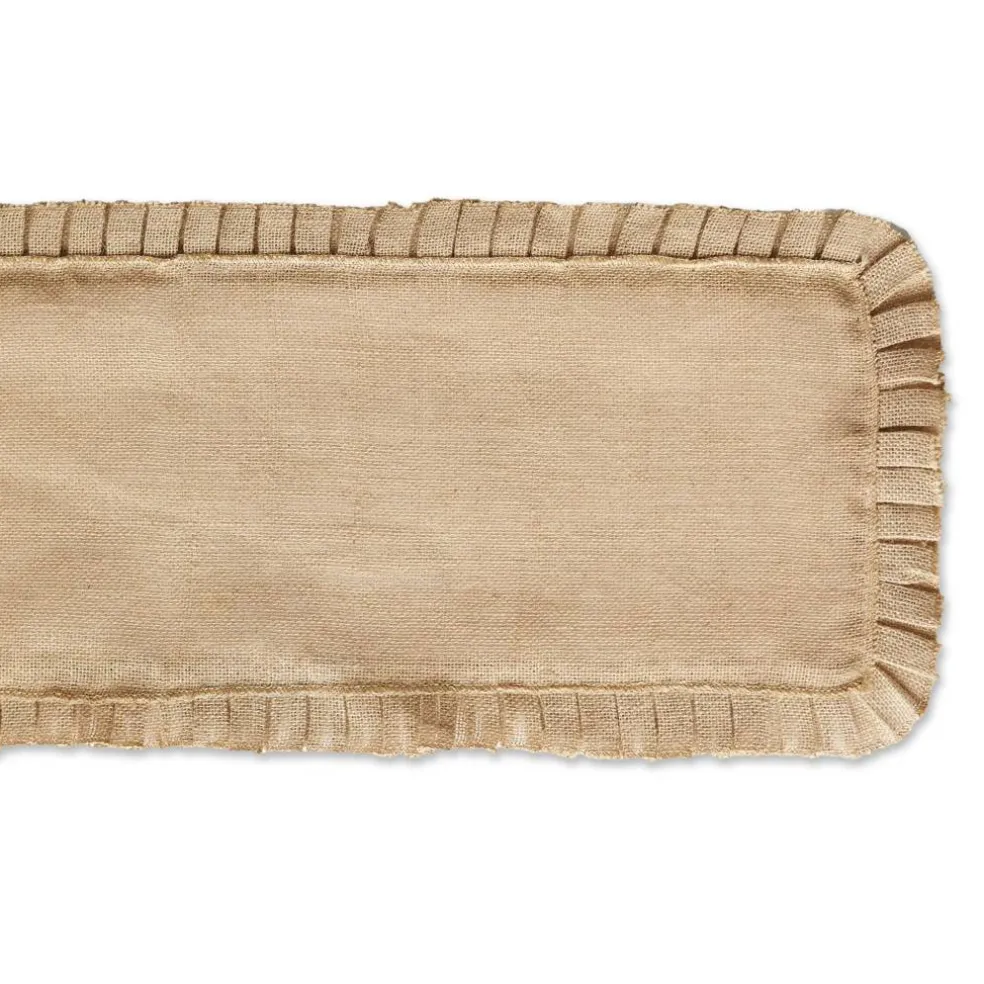 DII® Natural Ruffle Trim Jute Table Runner, 14x72 inch