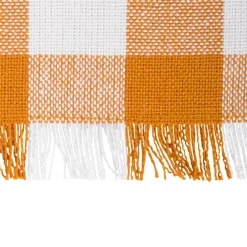 DII® Pumpkin Spice Heavyweight Check Fringed Placemat Set