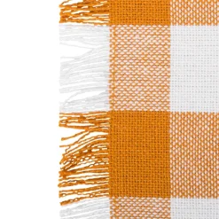 DII® Pumpkin Spice Heavyweight Check Fringed Placemat Set