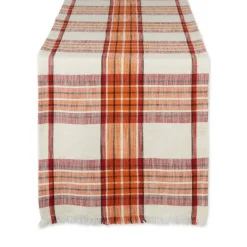 DII® 72" Pumpkin Spice Plaid Table Runner
