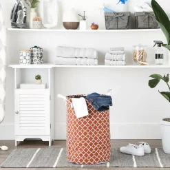 DII® Round Lattice PE-Coated Cotton Polyester Laundry Hamper