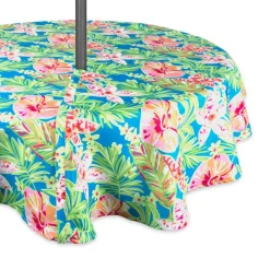 DII® 52" Round Summer Floral Outdoor Tablecloth with Zipper