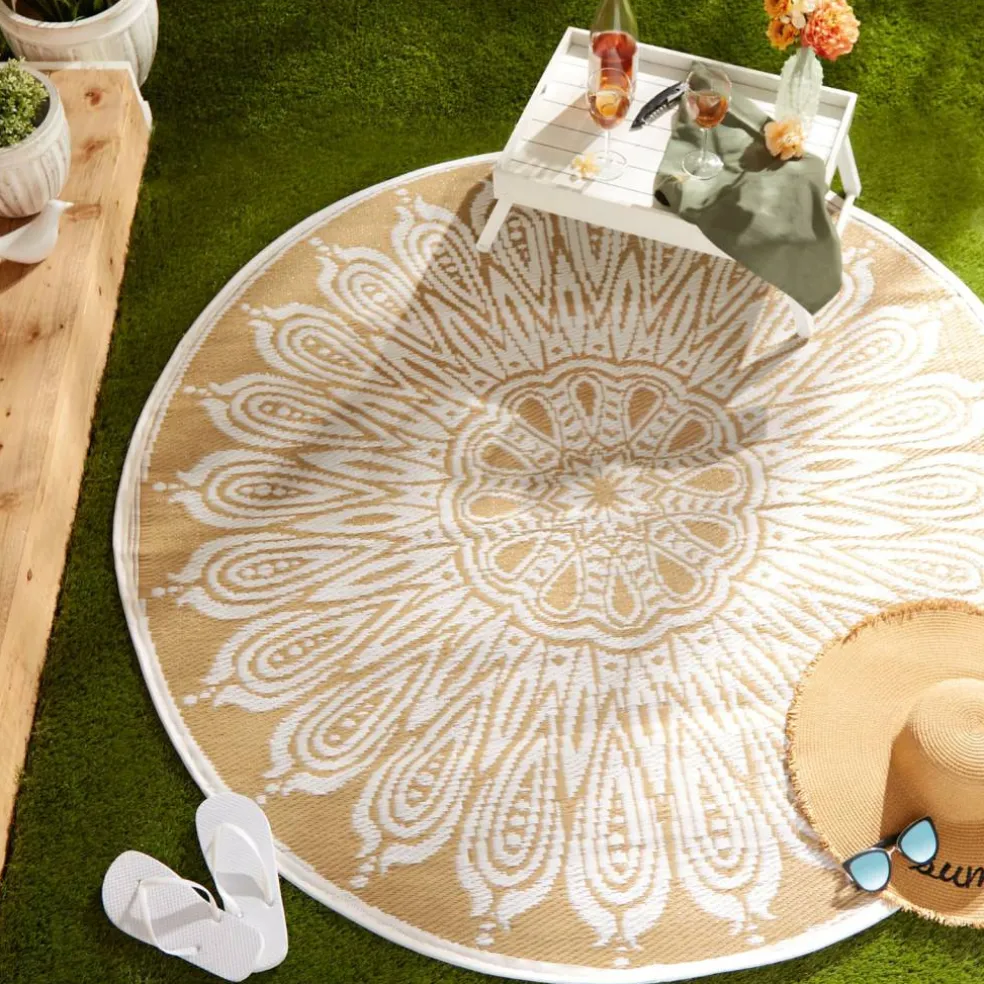 DII® Round Sunflower Outdoor Rug, 5ft.