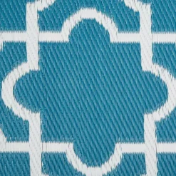 DII® Storm Blue & White Lattice Outdoor Rug, 4ft. x 6ft.