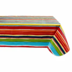 DII® 84" Summer Stripe Vinyl Tablecloth