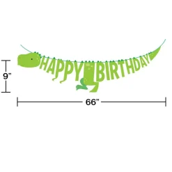 Dinosaur Shaped Birthday Banner