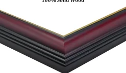 Diploma Frames 8.5x11 with Mat – Set of 2 Solid Wood Certificate Frames with Plexiglass, Cherry Red with Gold Edge, 11x14 Without Mat, Wall & Tabletop Display