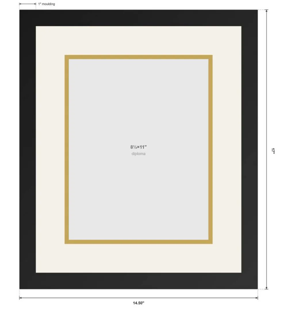 Diploma Frame x 11 Certificate (Portrait) - Graduation Stainless Silver Hardwood With Dark Red Mat