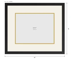 Diploma Frame x 11 College Diploma (Modern) - Graduation Museum Gold Hardwood With Black double mat