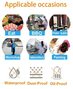 Disposable Aprons (50 Count), Plastic apron for Painting Party, Cooking, Housework, Picnic etc.