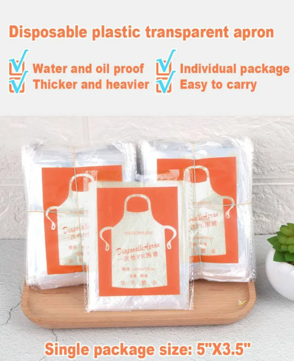 Disposable Aprons (50 Count), Plastic apron for Painting Party, Cooking, Housework, Picnic etc.