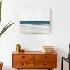 Distressed Abstract Waves Canvas Wall Art