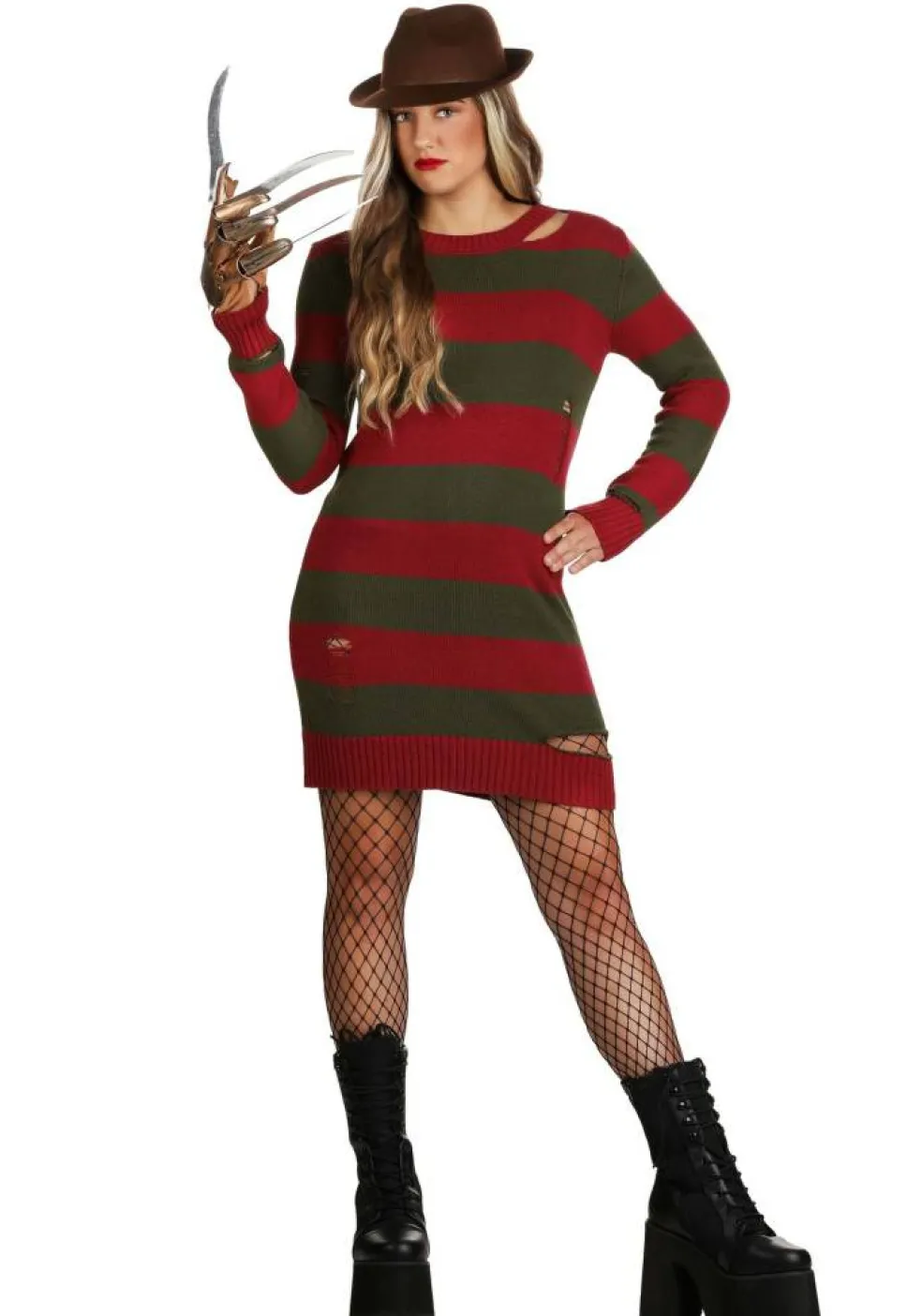 Distressed Nightmare on Elm Street Sweater Dress for Women