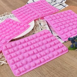 Diverse Animal & Fruit Silicone Chocolate Candy Making Molds, Gummy Mold, Food Grade Silicone, 4 Pcs