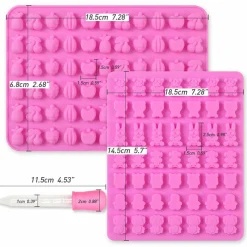 Diverse Animal & Fruit Silicone Chocolate Candy Making Molds, Gummy Mold, Food Grade Silicone, 4 Pcs