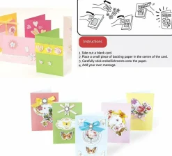 DIY Handmade Greeting Card Making Kit with 15 Blank Cards 15 Colorful Envelopes Rhinestones Sequins Buttons Ribbons for Birthday Wedding Christmas Craft Projects