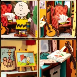 DIY Miniature Book Nook Kit - Peanuts Storybook Corner