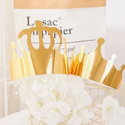 DIY Paper Crowns Party Hat Kit with Gem Stickers, Letter & Number Stickers, 46 Piece Gold Birthday Crown Craft Set for Kids Princess Parties, Classroom Activities & Celebrations