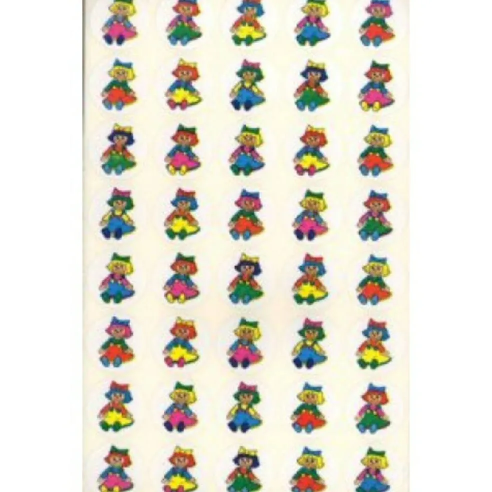 Doll Stickers 3/4", 25 Sheets, 1000 Pack for Classroom Crafts, Rewards & Scrapbooking